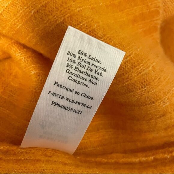 EVERLANE Orange Wool Yak Hair Blend Turtleneck Sweater Size XS - Picture 7 of 8
